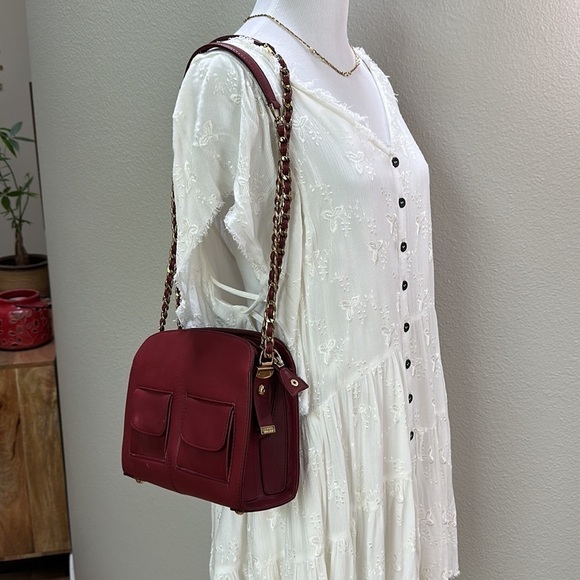 Stuart Weitzman red leather pod bag shoulder bag - Picture 9 of 16